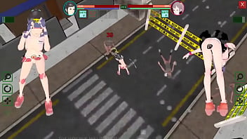 2 female guards has fuck-a-thon with studs in Future Suppanuki pol anime porn game flick
