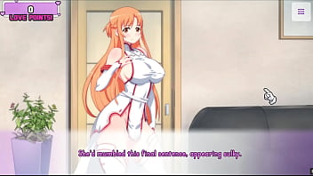 Waifu Hub [Hentai parody game PornPlay ] Ep.1 Asuna Pornography Sofa casting - this super-naughty doll from sword Art Online want to be a Pornography industry starlet