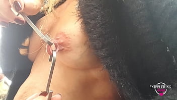 Nippleringlover hot mom outdoor nipple stretching extreme nipple piercings with hooks